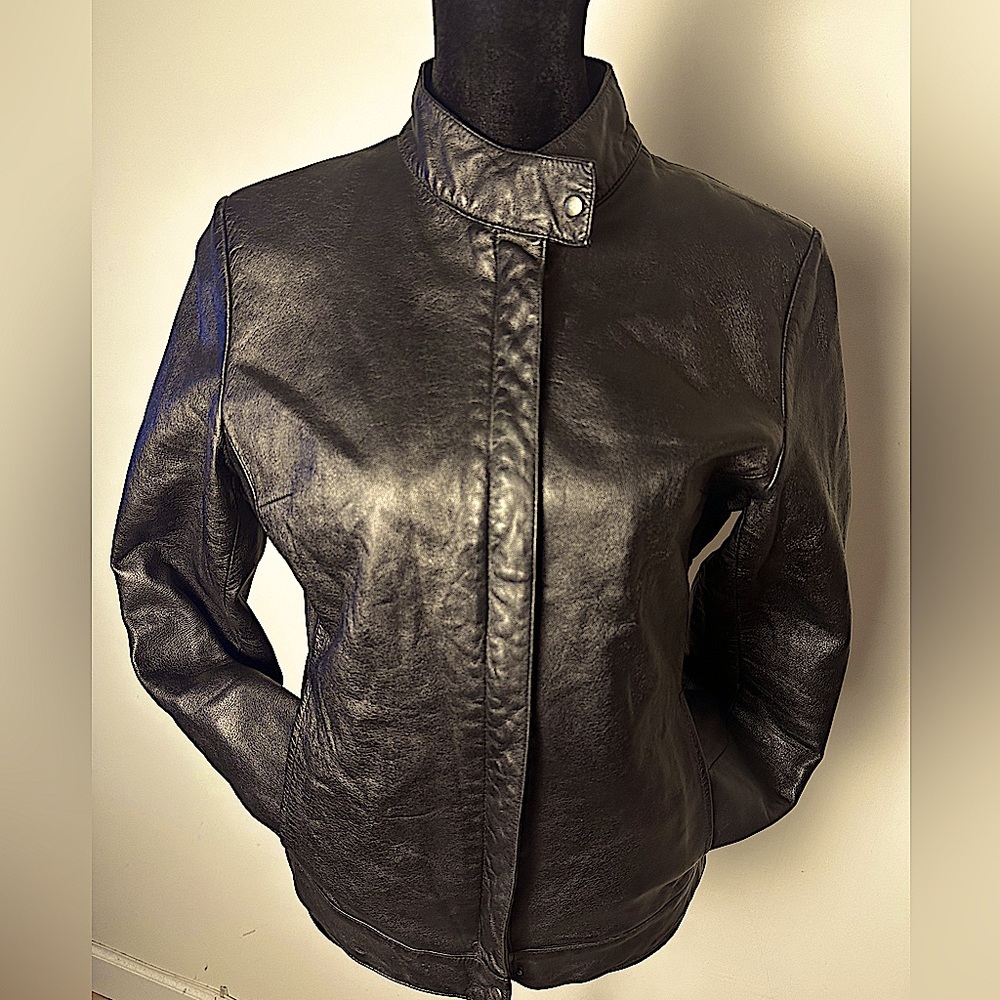 ROBO TREND Vintage Y2K Chic Women’s 100% Sheepskin Leather Jacket Sz 55/US XS/S